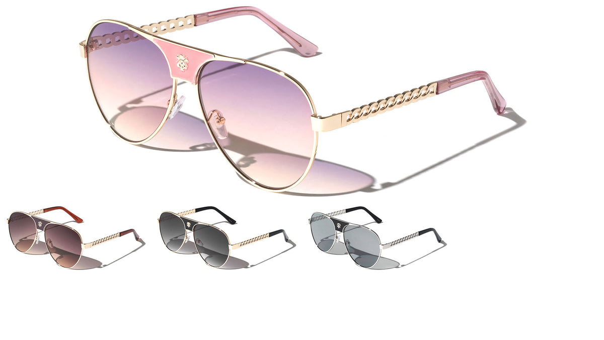 KLEO Chain Aviators Wholesale Sunglasses