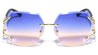 KLEO Rimless Diamond Edge Cut Lens Geometric Wholesale Sunglasses