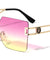 KLEO Rimless Square Butterfly Wholesale Sunglasses