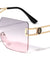 KLEO Rimless Square Butterfly Wholesale Sunglasses
