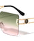 KLEO Rimless Square Butterfly Wholesale Sunglasses