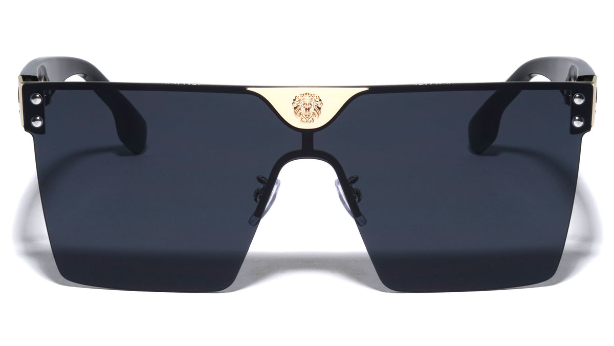 KLEO Rimless Flat Top One Piece Rectangle Wholesale Sunglasses