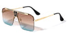 KLEO Rimless Flat Top One Piece Rectangle Aviators Wholesale Sunglasses
