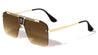 KLEO Rimless Flat Top One Piece Rectangle Aviators Wholesale Sunglasses