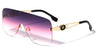 KLEO Rimless Flat One Piece Shield Rectangle Wholesale Sunglasses