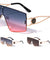 KLEO Rimless Flat One Piece Shield Geometric Wholesale Sunglasses
