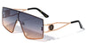 KLEO Rimless Flat One Piece Shield Geometric Wholesale Sunglasses