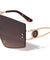 KLEO Rimless Flat One Piece Shield Geometric Wholesale Sunglasses
