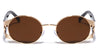 KLEO Tapered Stripes Hinge Retro Oval Wholesale Sunglasses