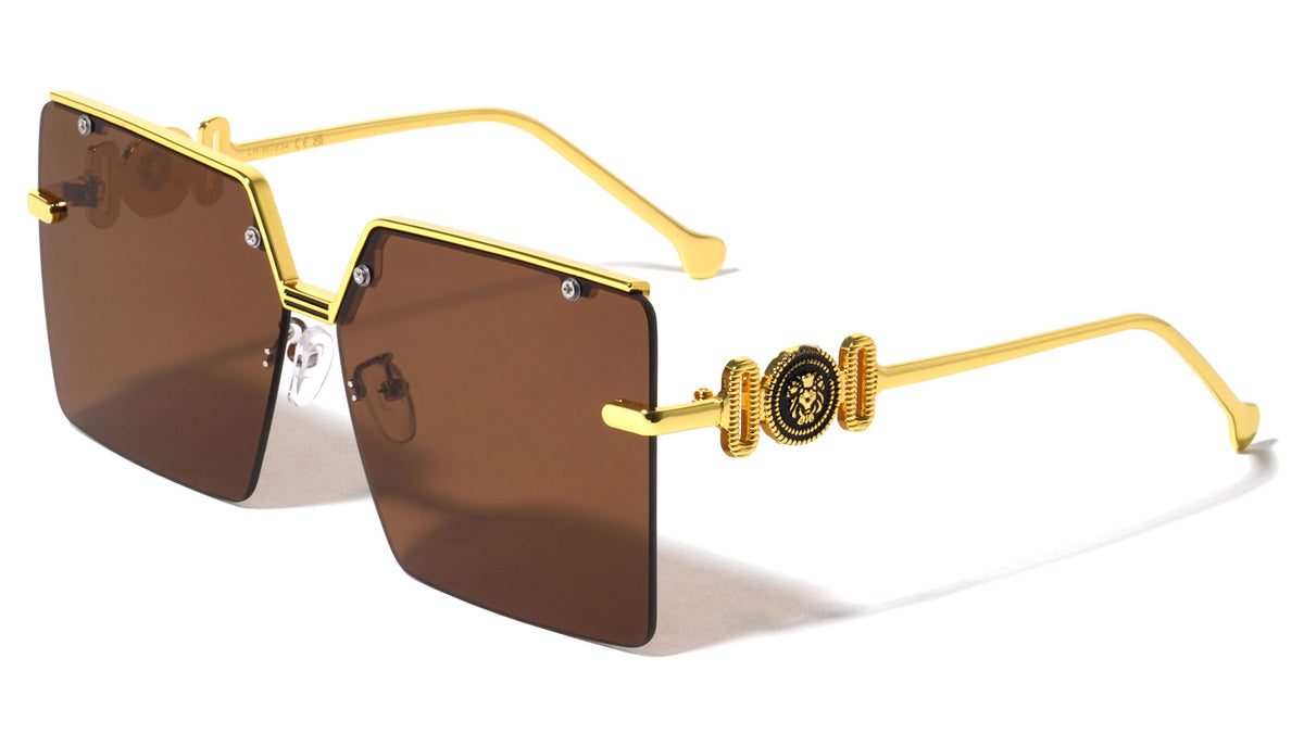 KLEO Semi Rimless Metal Top Bar Square Fashion Wholesale Sunglasses