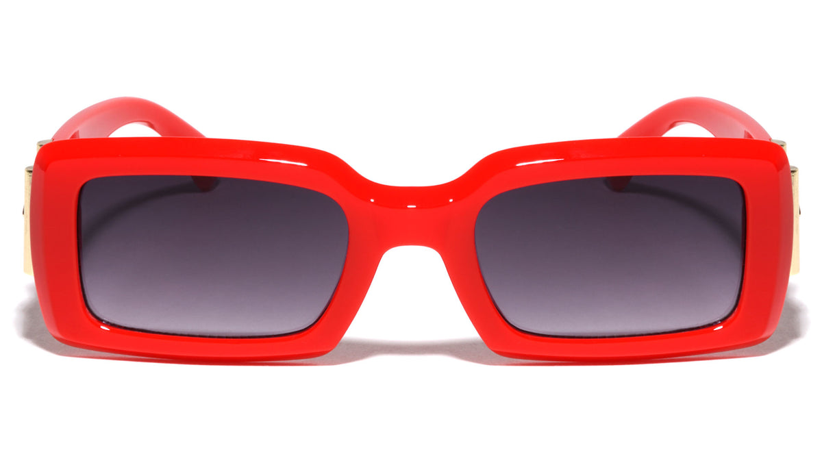 KLEO Side Coin Logo Retro Wide Rectangle Wholesale Sunglasses