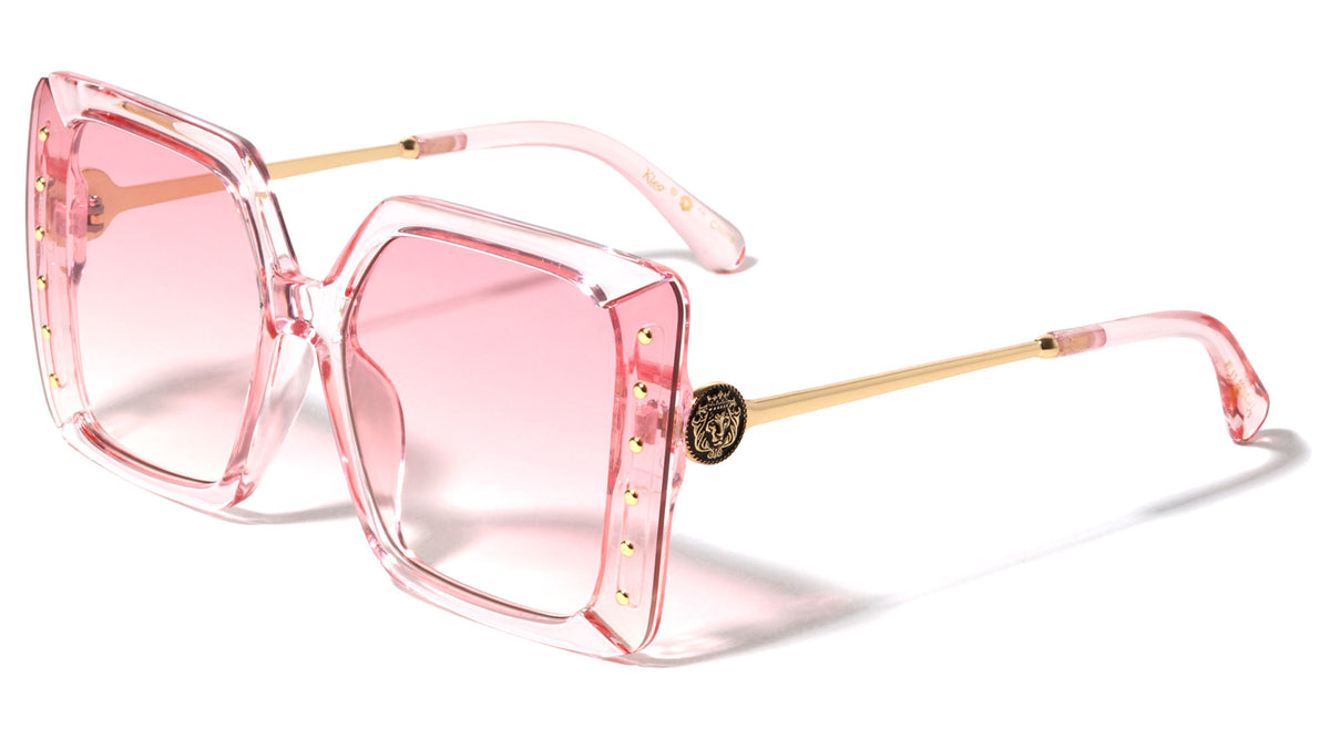 KLEO Rimless Sides Studded Rivet Fashion Butterfly Wholesale Sunglasses