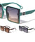 KLEO Tip Temple Cutout Square Wholesale Sunglasses