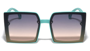 KLEO Tip Temple Cutout Square Wholesale Sunglasses