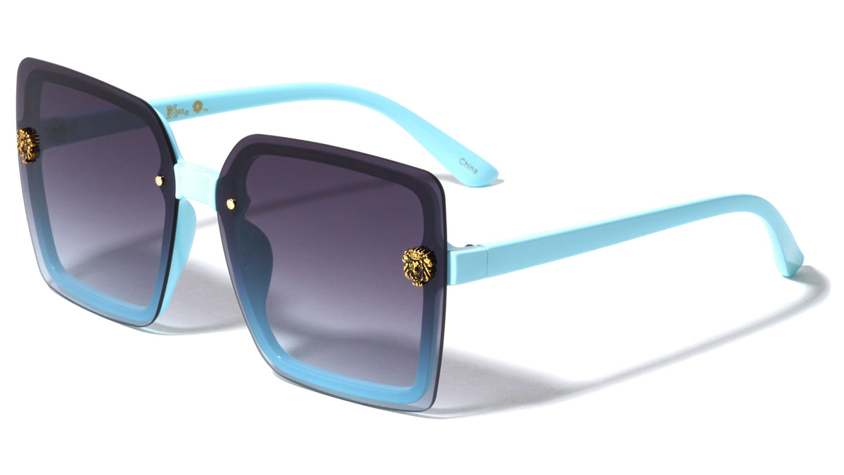 KLEO Extended Rimless Lens Butterfly Wholesale Sunglasses