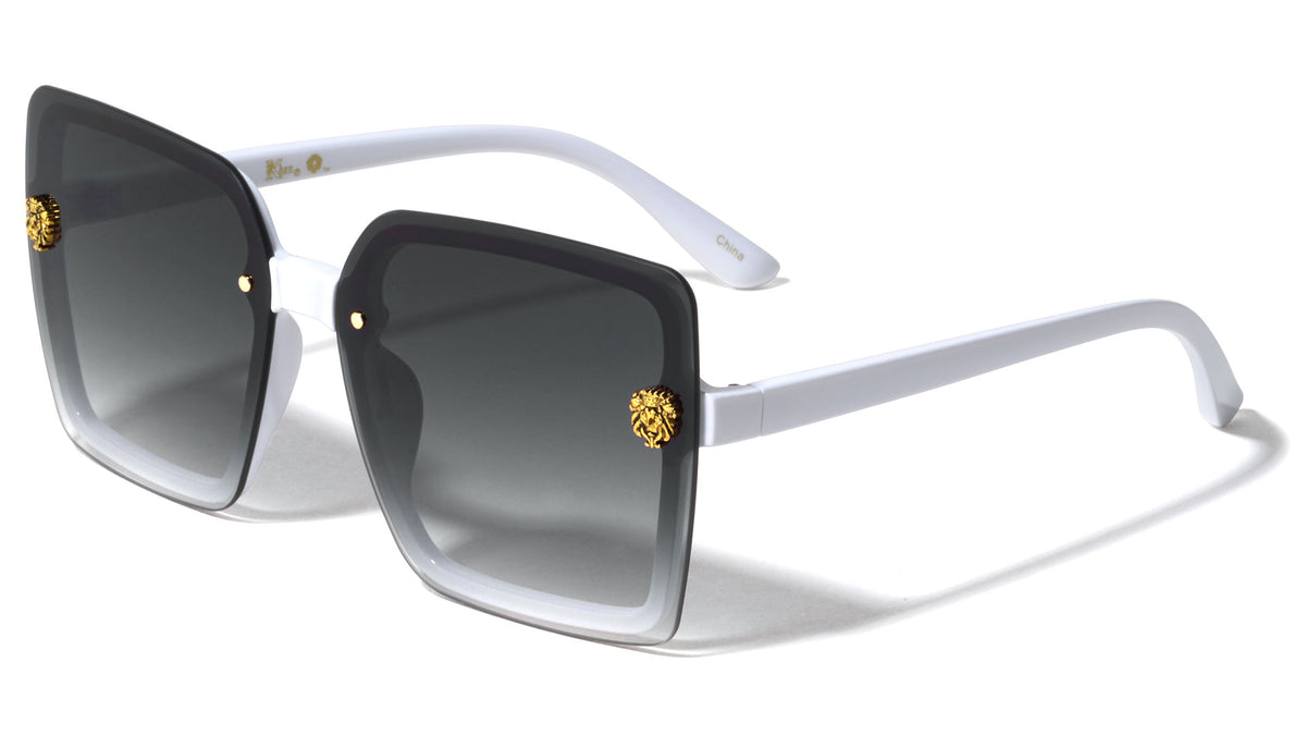 KLEO Extended Rimless Lens Butterfly Wholesale Sunglasses