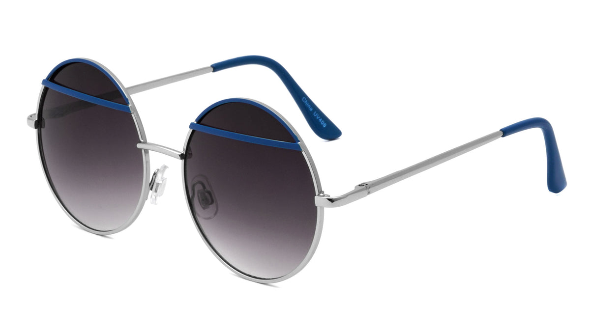Metal Round Color Accent Bar Wholesale Sunglasses
