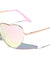 Heart Shaped Sunglasses with Color Mirror Lens