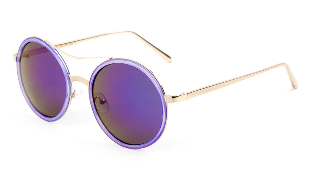 Color Mirror Lens Round Wholesale Bulk Sunglasses