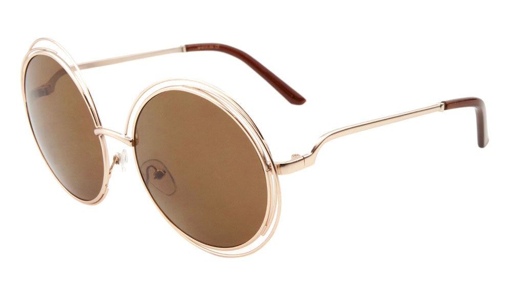 Accent Ring Super Dark Lens Round Wholesale Bulk Sunglasses