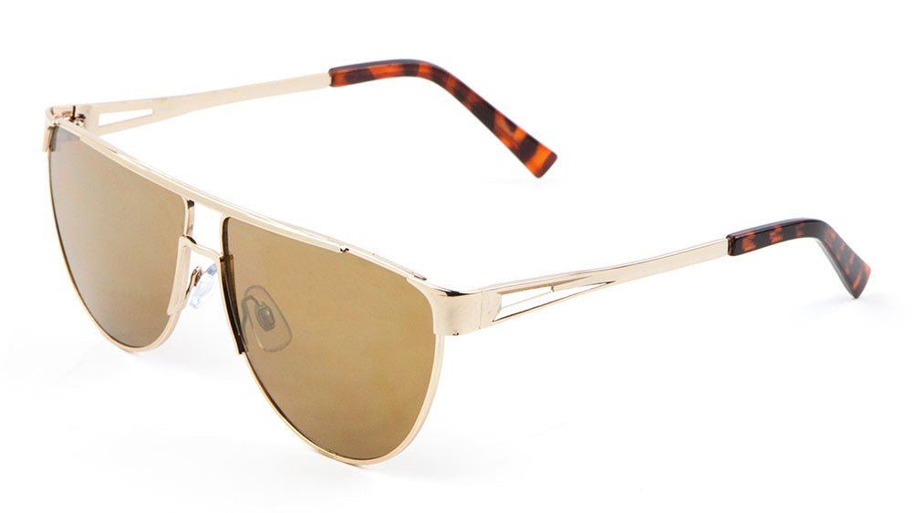 Flat Top Color Mirror Aviators Wholesale Bulk Sunglasses