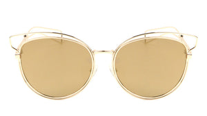 Wire Brow Cat Eye Color Mirror Wholesale Sunglasses