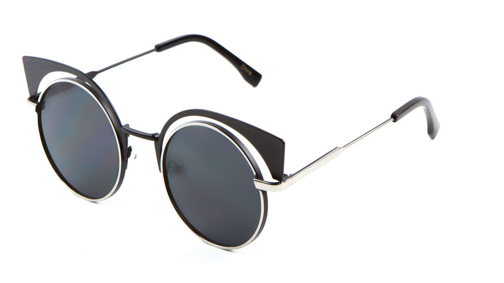 Round Cat Eye Brow Fashion Wholesale Sunglasses