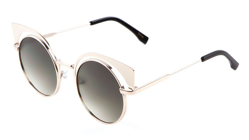 Round Cat Eye Brow Fashion Wholesale Sunglasses