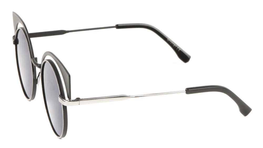 Round Cat Eye Brow Fashion Wholesale Sunglasses