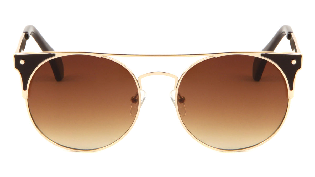 Round Flat Top Retro Wholesale Bulk Sunglasses