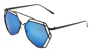 Angled Accent Color Mirror Aviators Wholesale Bulk Sunglasses