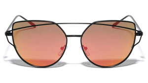 Double Bar Cat Eye Flat Lens Wholesale Bulk Sunglasses