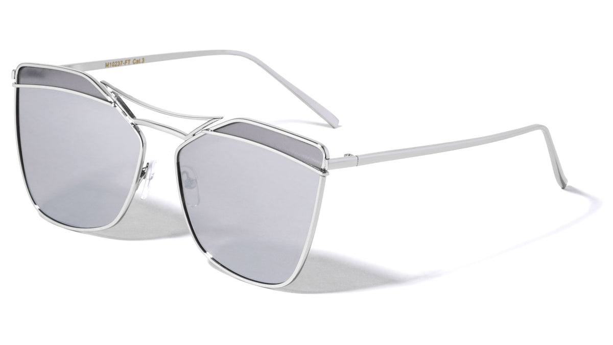 Cat Eye Brow Flat Lens Wholesale Bulk Sunglasses