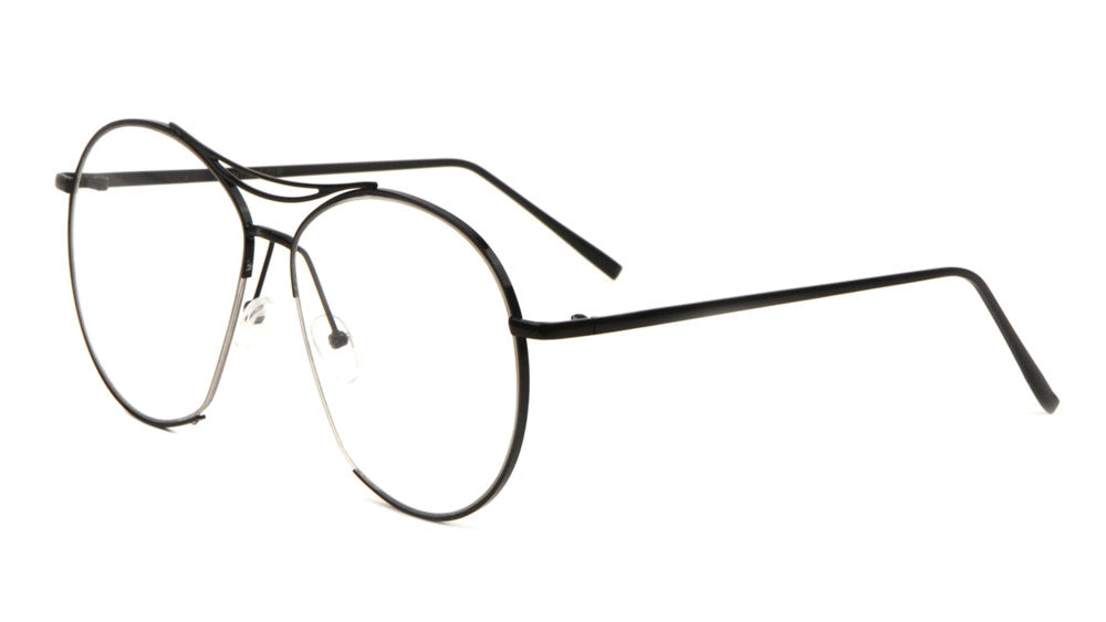 Rounded Aviators Clear Lens Wholesale Bulk Glasses