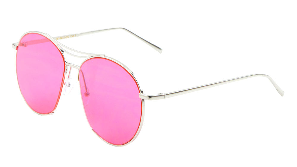 Round Aviators Color Lens Wholesale Bulk Sunglasses
