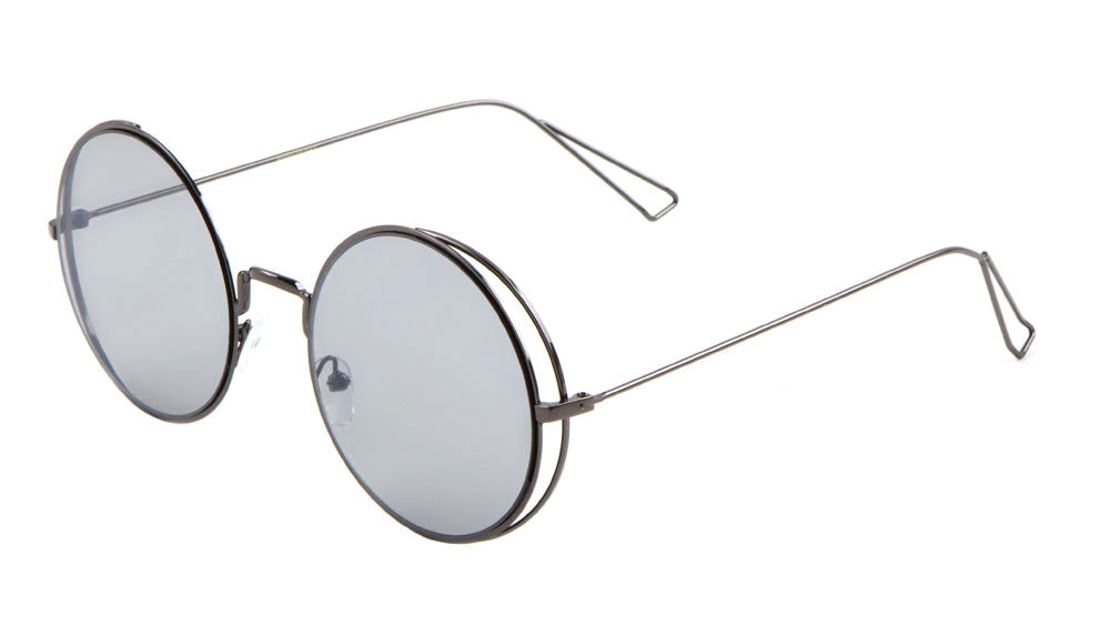 Round Side Ring Accent Color Lens Wholesale Bulk Sunglasses