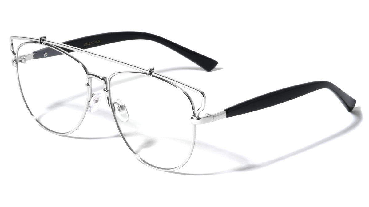 Top Bar Retro Clear Lens Wholesale Bulk Glasses