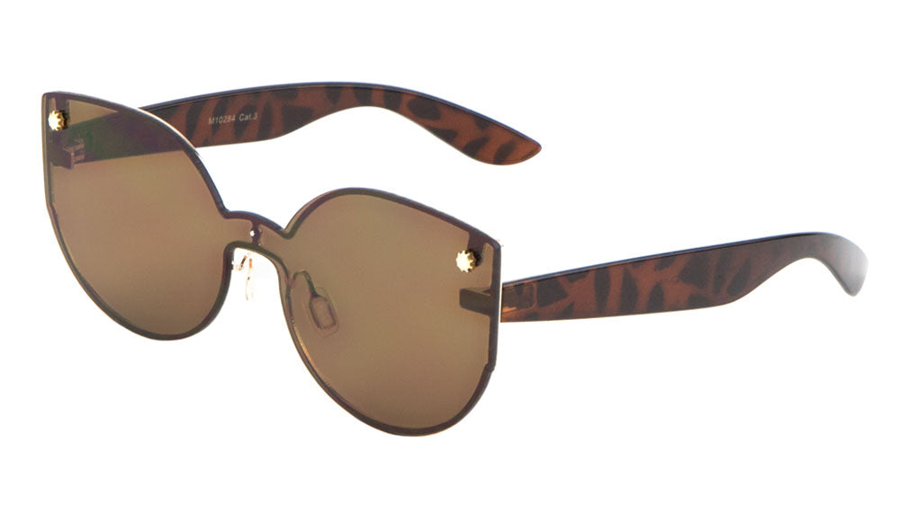 Solid One Piece Lens Cat Eye Wholesale Bulk Sunglasses