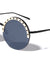 Semi Rimless Heart Pattern Brow Cutout Round Wholesale Sunglasses