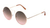Round Oceanic Color Lens Front Metal Deco Wholesale Bulk Sunglasses