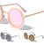 Round Octagon Flat Rim Color Mirror Wholesale Sunglasses