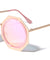 Round Octagon Flat Rim Color Mirror Wholesale Sunglasses