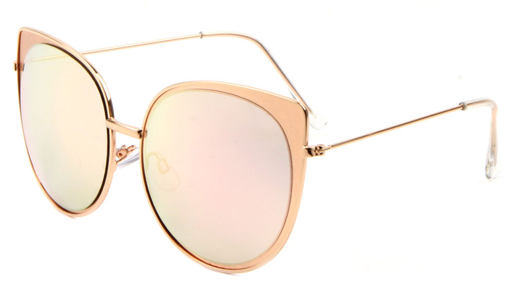 Cat Eye Color Mirror Wholesale Bulk Sunglasses