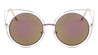 Round Cat Eye Flat Color Mirror Wholesale Sunglasses