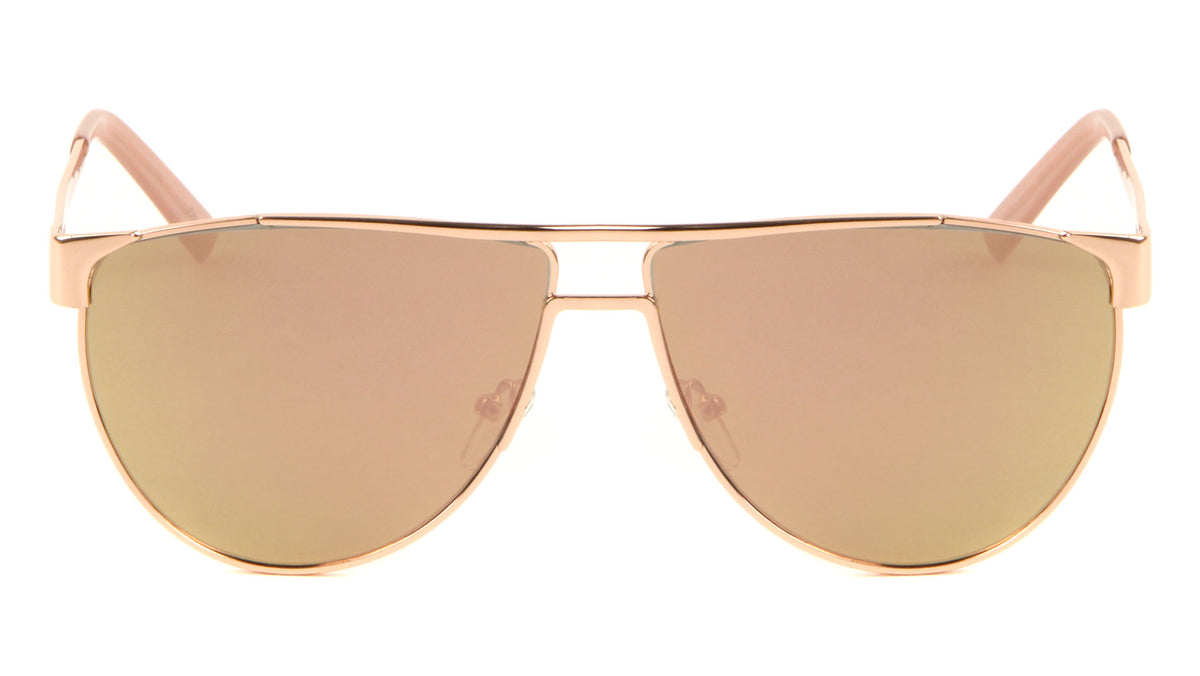 Flat Top Flat Lens Rose Gold Wholesale Bulk Sunglasses