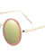 Round Rose Gold Pink Flat Lens Sunglasses