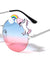 Round Semi-Rimless Oceanic Color Lens Unicorn Sunglasses Wholesale