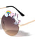 Round Semi-Rimless Oceanic Color Lens Unicorn Sunglasses Wholesale