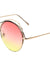 Round Oceanic Color Lens Fancy Curved Brow Bar Wholesale Bulk Sunglasses