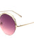 Round Oceanic Color Lens Fancy Curved Brow Bar Wholesale Bulk Sunglasses